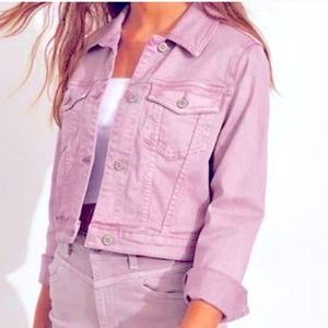 Hollister Lavender Oversized Cropped Jean Jacket